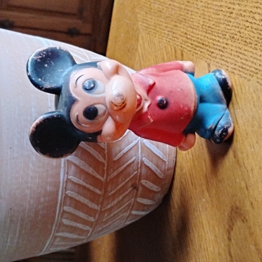 Vintage 60s Hannah Barbera Mickey Mouse Toy Figure Kitsch Nostalgia Knick Knack